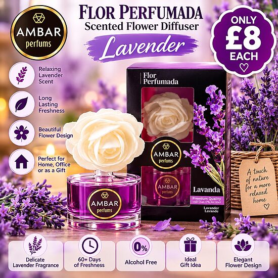 AMBAR Flor Perfumada – Lavender Scented Flower Diffuser