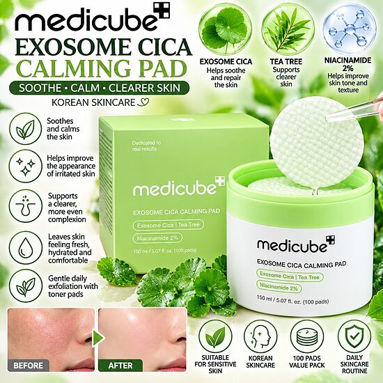 Medicube Exosome Cica Calming Pads – 100 Pads