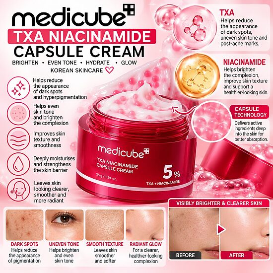 Medicube TXA Niacinamide Capsule Cream 5% – Brightening & Hydrating Face Cream – 55g