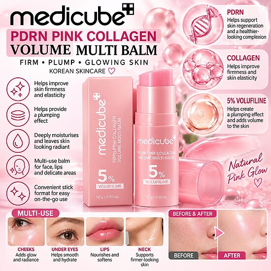 Medicube PDRN Pink Collagen Volume Multi Balm – Firming & Hydrating Glow Stick – 10g